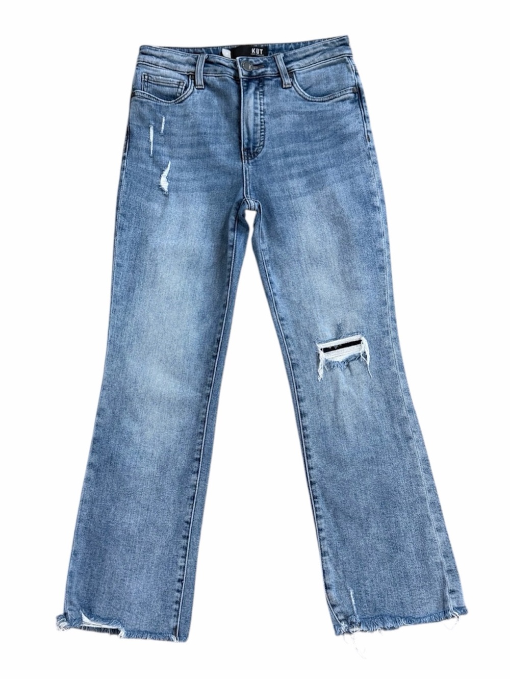 Kut from the Kloth Kelsey High-Rise Fab Ab Ankle Flare Jeans Size 0 #KP1575MA4